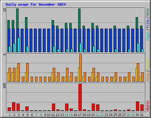 Daily usage for December 2024