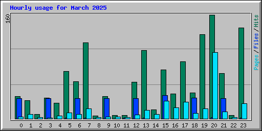 Hourly usage for March 2025