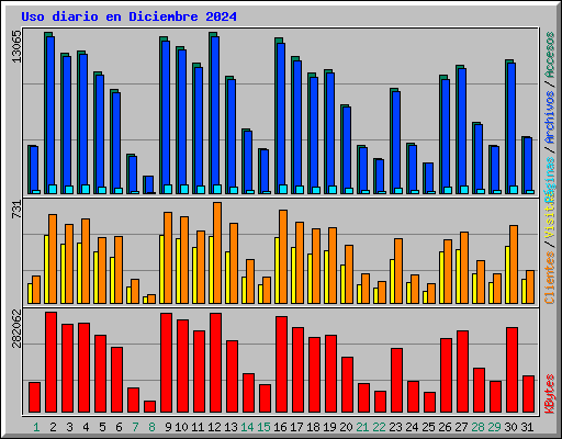 Uso diario en Diciembre 2024