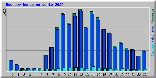Uso por horas en Junio 2025