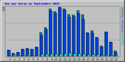 Uso por horas en Septiembre 2025