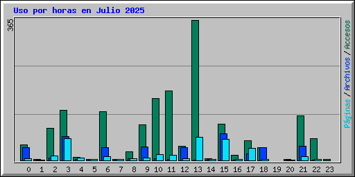 Uso por horas en Julio 2025