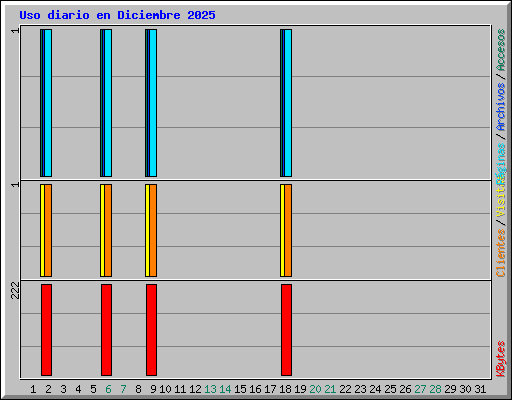 Uso diario en Diciembre 2025