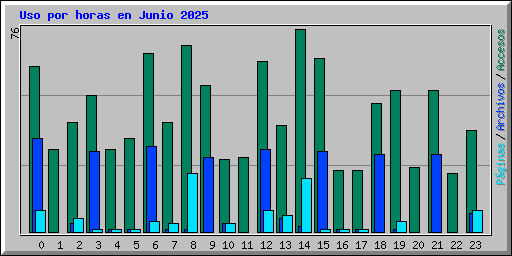 Uso por horas en Junio 2025