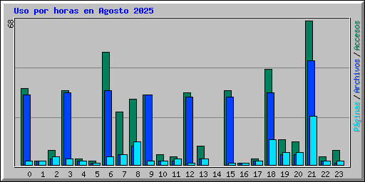 Uso por horas en Agosto 2025
