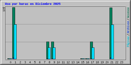 Uso por horas en Diciembre 2025