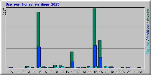 Uso por horas en Mayo 2025