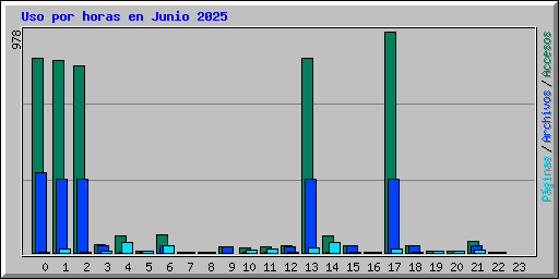 Uso por horas en Junio 2025
