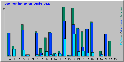 Uso por horas en Junio 2025