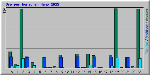 Uso por horas en Mayo 2025