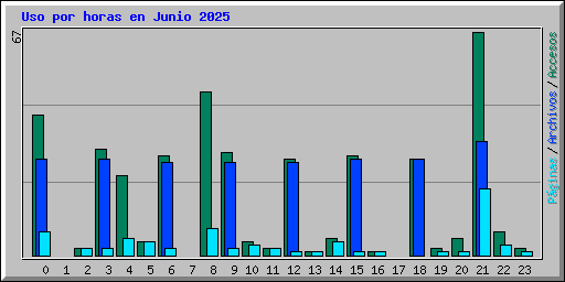 Uso por horas en Junio 2025