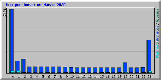 Uso por horas en Marzo 2025