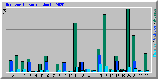 Uso por horas en Junio 2025