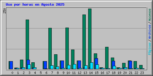 Uso por horas en Agosto 2025
